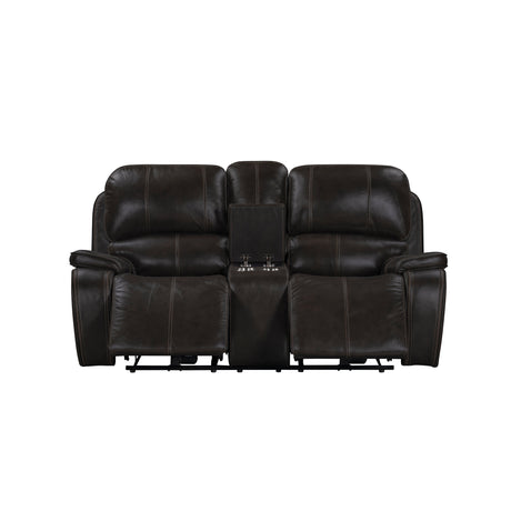Brookings Console Loveseat W/ Dual Recliners-Charcoal