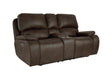 Brookings Console Loveseat W/Pwr Hr & Fr-Brown