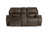 Brookings Console Loveseat W/Pwr Hr & Fr-Brown