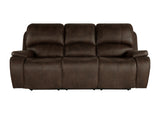 Brookings Sofa W/Dual Recliner-Brown