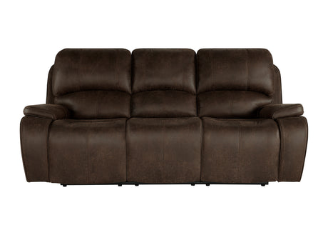Brookings Sofa W/Dual Recliner-Brown
