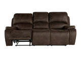 Brookings Sofa W/Dual Recliner-Brown