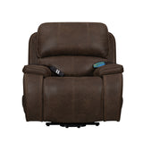 Brookings Power Lift Recliner W/ Heat & Massage-Brown