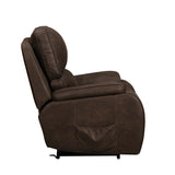 Brookings Power Lift Recliner W/ Heat & Massage-Brown