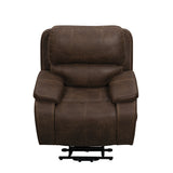 Brookings Power Lift Recliner W/ Heat & Massage-Brown