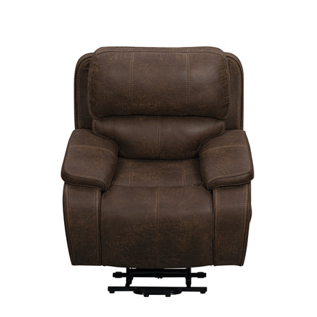 Brookings Power Lift Recliner W/ Heat & Massage-Brown