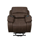 Brookings Power Lift Recliner W/ Heat & Massage-Brown