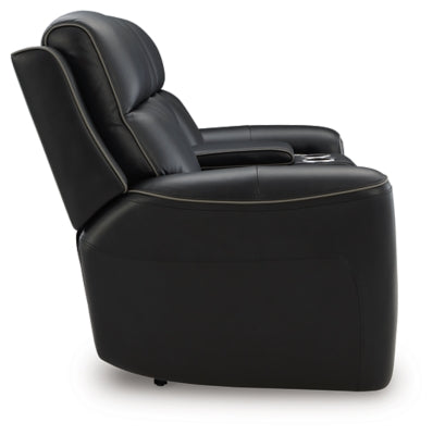 5Z-Relaxation Power Reclining Loveseat with Console - galleria furniture outlet