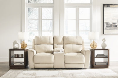 Dahlmoore Power Reclining Loveseat with Console - galleria furniture outlet