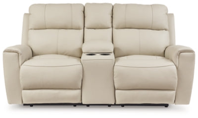 Dahlmoore Power Reclining Loveseat with Console - galleria furniture outlet