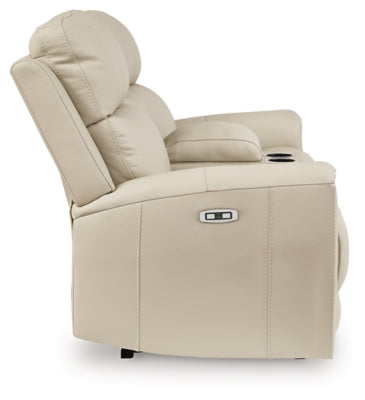 Dahlmoore Power Reclining Loveseat with Console - galleria furniture outlet
