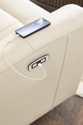 Dahlmoore Power Reclining Loveseat with Console - galleria furniture outlet