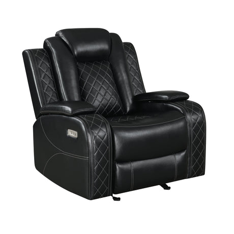 Orion Ii Glider Recliner W/ Pwr Fr & Hr-Black