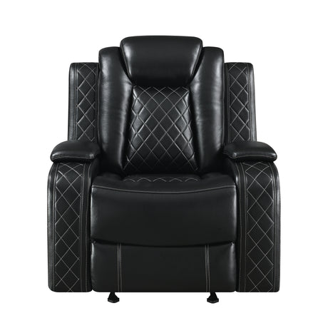 Orion Ii Glider Recliner W/ Pwr Fr & Hr-Black