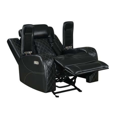 Orion Ii Glider Recliner W/ Pwr Fr & Hr-Black