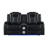 Orion Ii Console Loveseat W/ Pwr Fr & Hr-Black
