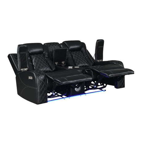 Orion Ii Console Loveseat W/ Pwr Fr & Hr-Black