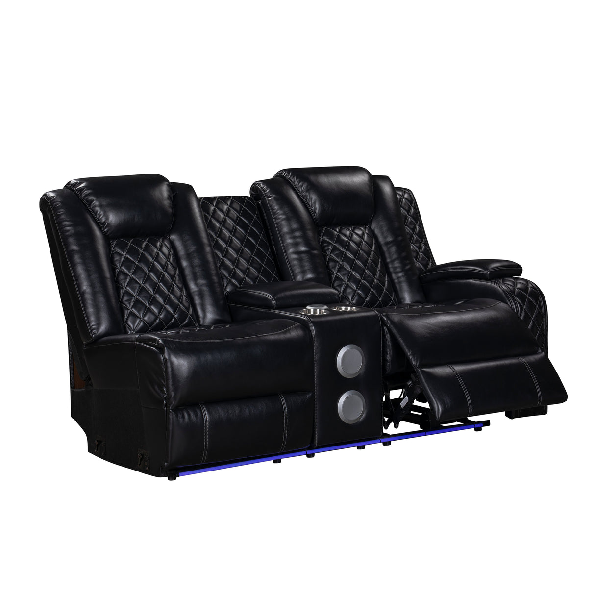 Orion Ii Raf Console Loveseat W/1 Recliner-Black
