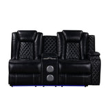 Orion Ii Raf Console Loveseat W/ Pwr Fr & Hr-Black