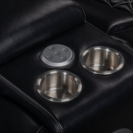 Orion Ii Raf Console Loveseat W/ Pwr Fr & Hr-Black