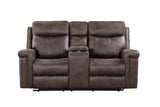 Quade Console Loveseat W/ Dual Recliners-Mocha