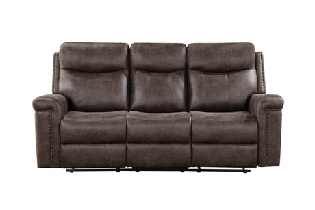 Quade Sofa W/Dual Recliner-Mocha
