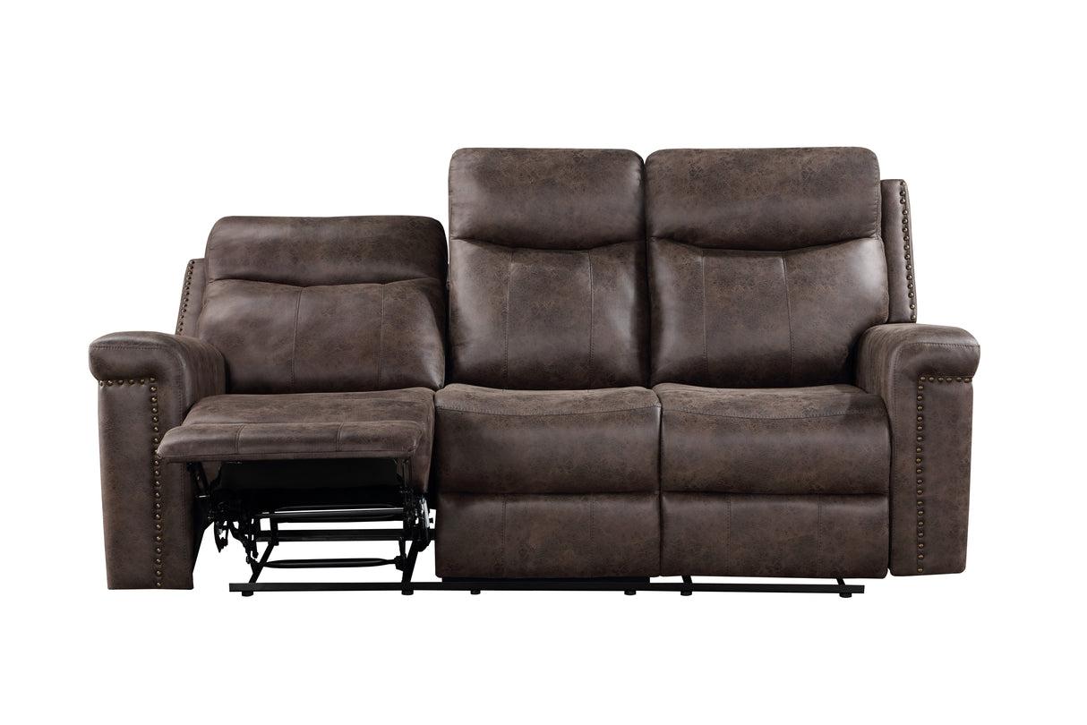 Quade Sofa W/Dual Recliner-Mocha