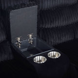 Willow Console Loveseat W/ Dual Recliners-Black