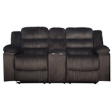 Willow Console Loveseat W/ Dual Recliners-Brown