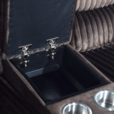 Willow Console Loveseat W/ Dual Recliners-Brown