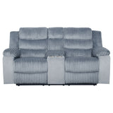 Willow Console Loveseat W/ Dual Recliners-Gray
