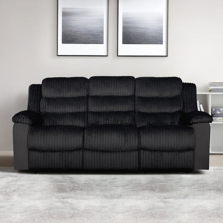 Willow Sofa W/Dual Recliner-Black