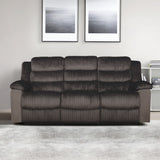 Willow Sofa W/Dual Recliner-Brown