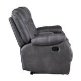 Morello Console Loveseat W/ Dual Recliners-Gray