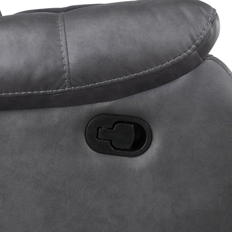 Morello Console Loveseat W/ Dual Recliners-Gray