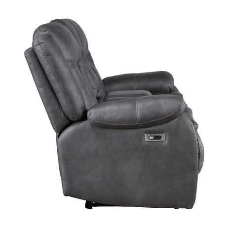 Morello Console Loveseat W/Pwr Fr-Gray