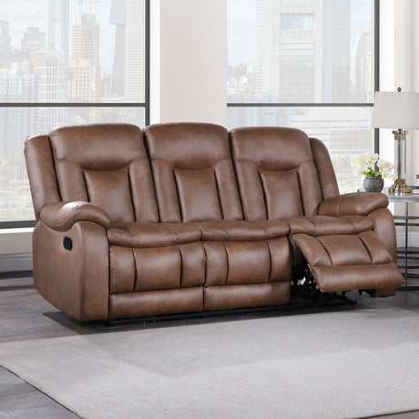 Morello Sofa W/Dual Recliner- Brown