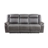 Enzo Sofa W/Dual Recliner- Gray