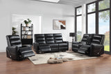 Takami Swivel Recliner-Black Vegan Leather