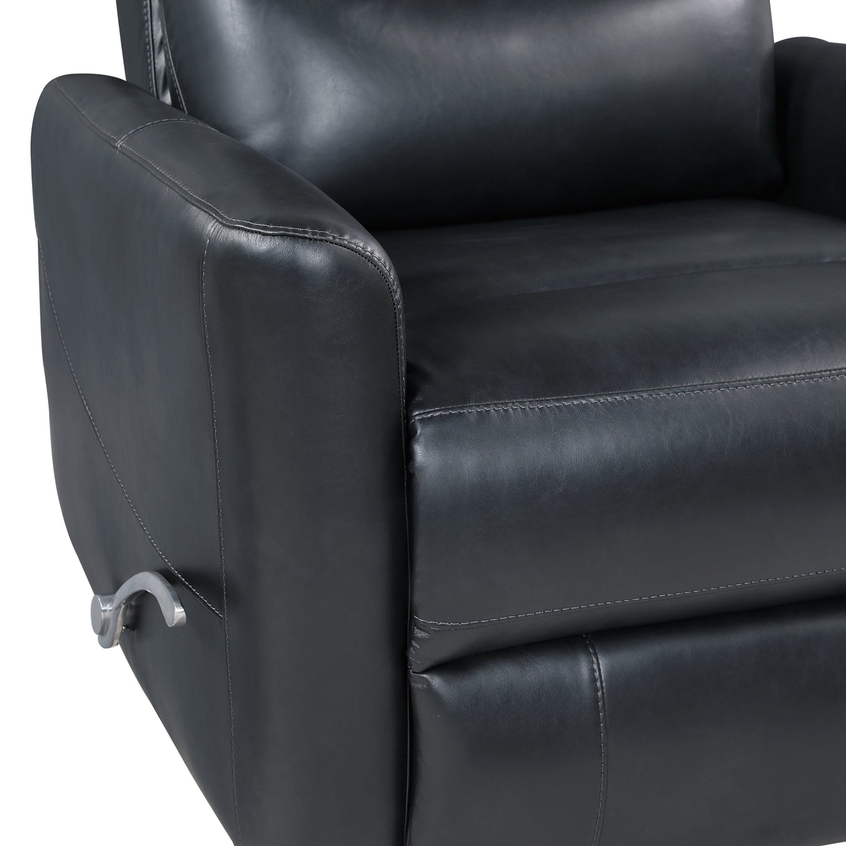 Takami Swivel Recliner-Black Vegan Leather