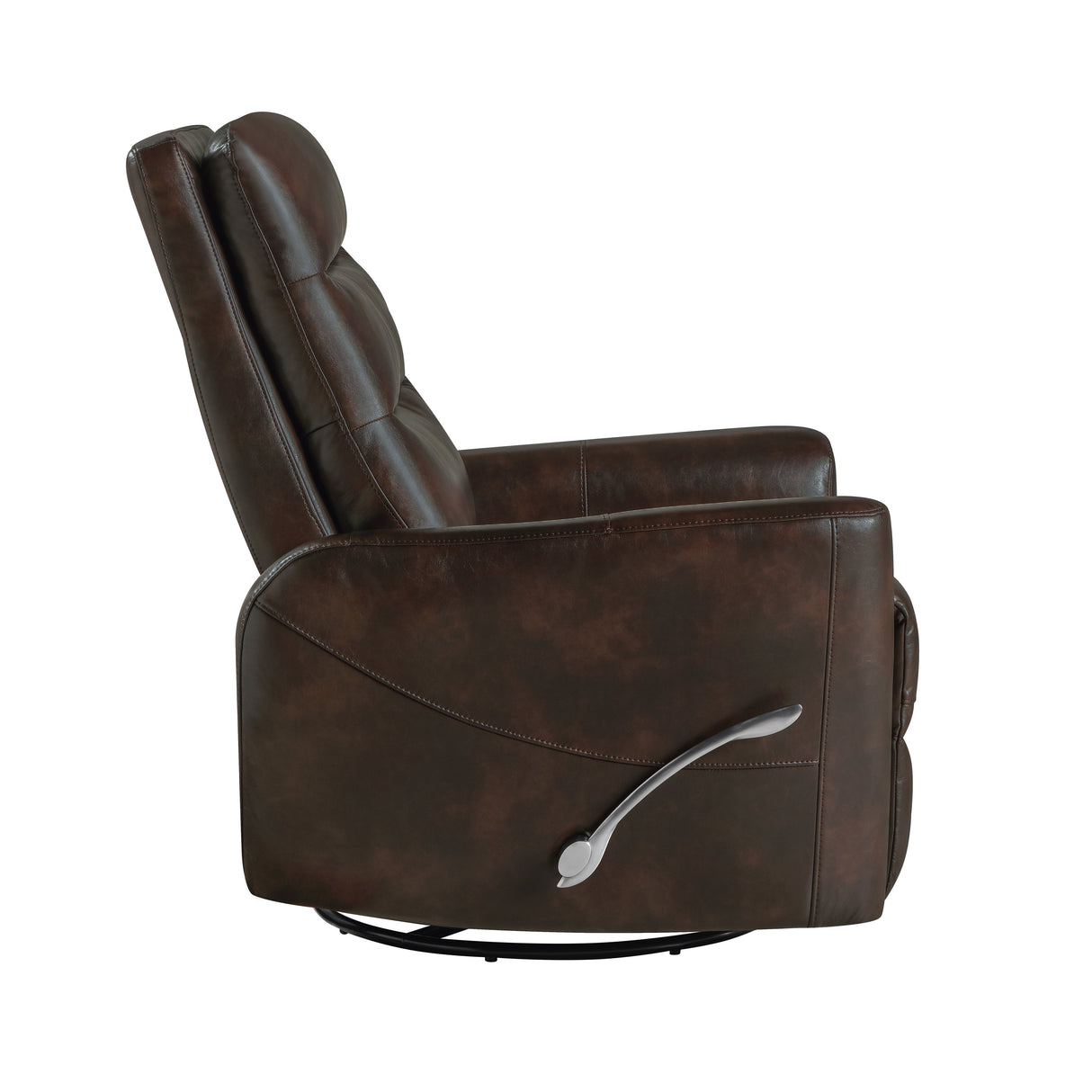 Takami Swivel Recliner-Brown Vegan Leather