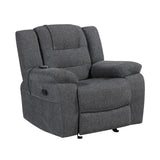 Redondo Glider Recliner W/Heat And Massage-Dk Gray