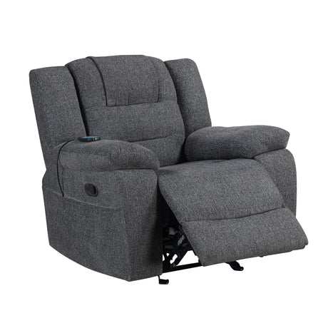 Redondo Glider Recliner W/Heat And Massage-Dk Gray