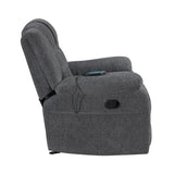 Redondo Glider Recliner W/Heat And Massage-Dk Gray
