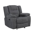 Redondo Glider Recliner W/Heat, Massage, Pwr Fr -Dk Gray