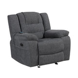 Redondo Glider Recliner W/Heat, Massage, Pwr Fr -Dk Gray