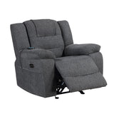 Redondo Glider Recliner W/Heat, Massage, Pwr Fr -Dk Gray