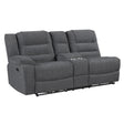 Redondo Laf Console Loveseat W/ 2 Recliners Pwr Fr-Dk Gray