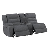 Redondo Laf Console Loveseat W/ 2 Recliners Pwr Fr-Dk Gray