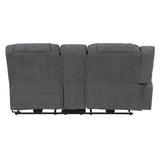 Redondo Laf Console Loveseat W/ 2 Recliners Pwr Fr-Dk Gray